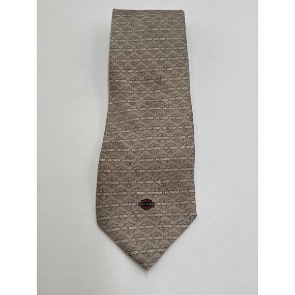 Harley Davidson Silk Necktie Tonal Logo Ralph Marlin Co. 58in - Picture 2 of 7